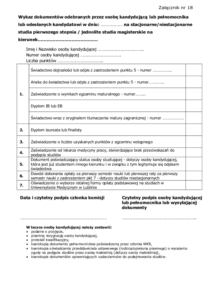 Polish Document For Example.pdf Polish University Admission Document List - Blank Fillable Template ...
