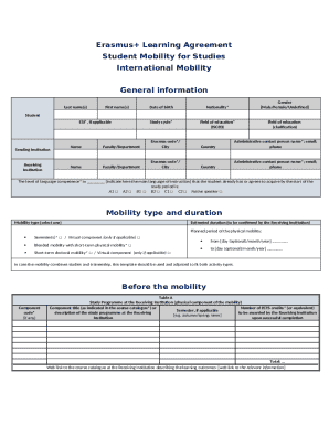 Erasmus+ Learning Agreement