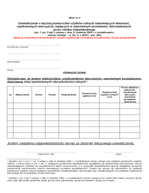 Polish Agricultural Land Declaration Form
