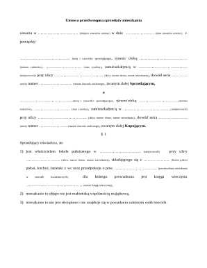 Pre-Sale Agreement for Apartment