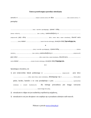 Pre-Sale Agreement for Apartment