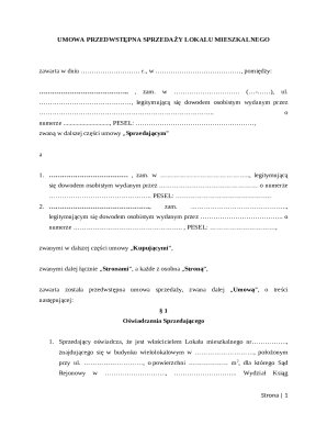 Preliminary Residential Property Sale Agreement