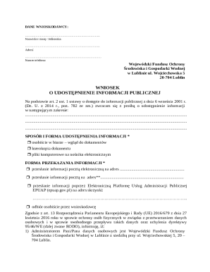 Poland Public Information Request Form