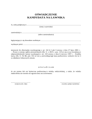Candidate for Guardian Affidavit