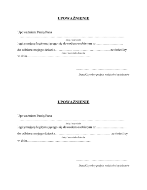 Child Pickup Authorization Form