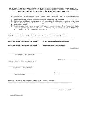 Patient Consent for CT Scan with Contrast