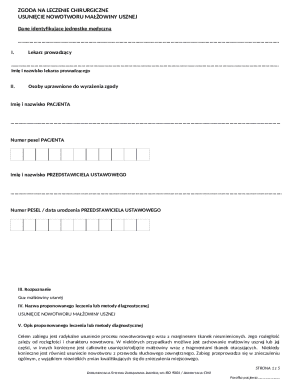 Medical Consent Form for Ear Tumor Surgery