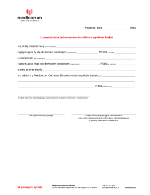 Single Authorization for Medical Test Results