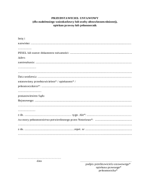 Legal Representative Form