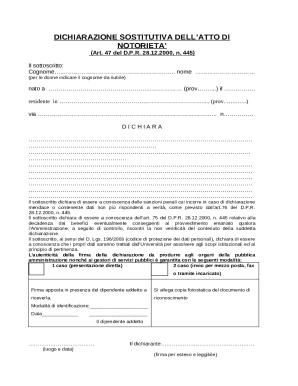 Italian Declaration of Substitution of Notoriety