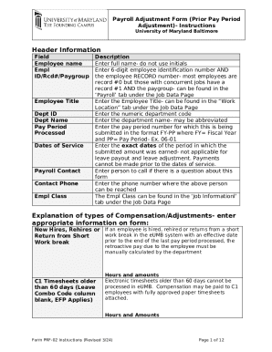 Payroll Adjustment Form