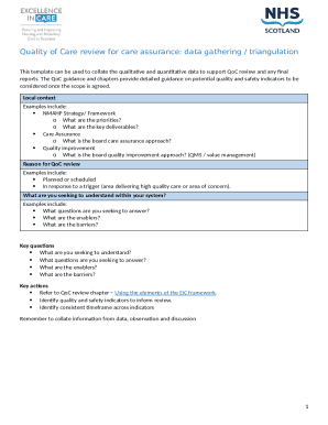 Quality of Care Review Template