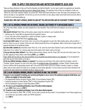 Education and Nutrition Benefits Application