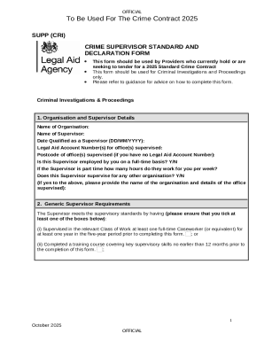Crime Supervisor Standard and Declaration Form