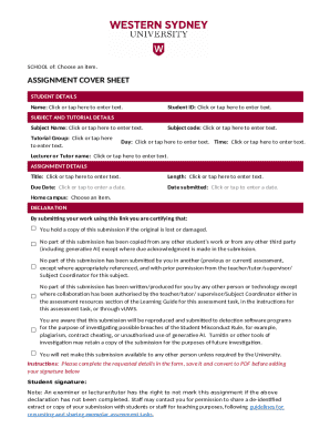 Assignment Cover Sheet