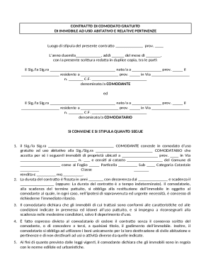 Italian Residential Property Loan Agreement