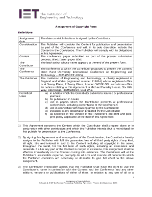 Assignment of Copyright Form