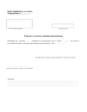 Bank Account Application Form