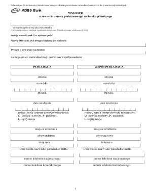 Bank Account Application Form