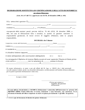 Minor Student Declaration Form
