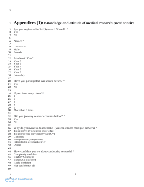Medical Research Knowledge and Attitude Questionnaire