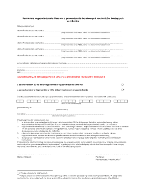 mBank Current Account Termination Form