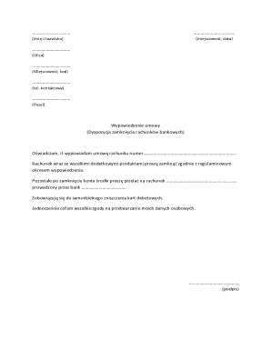 Bank Account Termination Notice