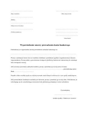 Bank Account Termination Notice