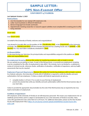 OPS Non-Exempt Offer Letter