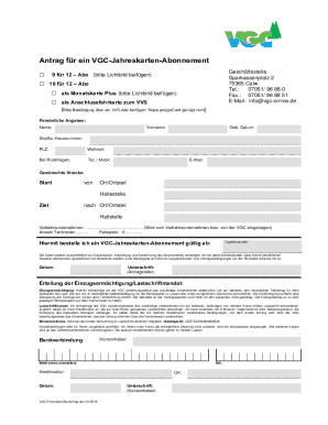 VGC Jahreskarten-Abonnement Application
