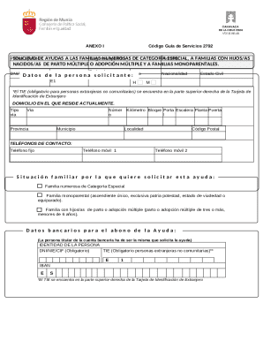 Family Assistance Application Form