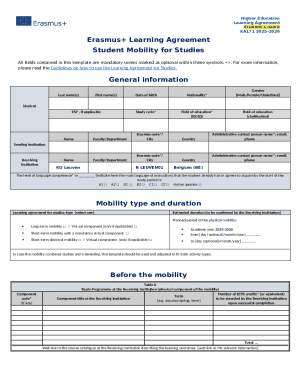 Erasmus+ Learning Agreement