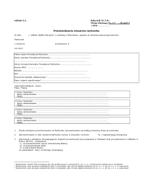 mBank Account Opening Confirmation