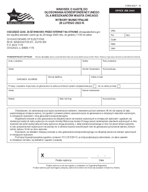 Chicago Mail-In Ballot Application