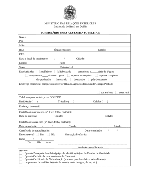 Brazil Military Conscription Form