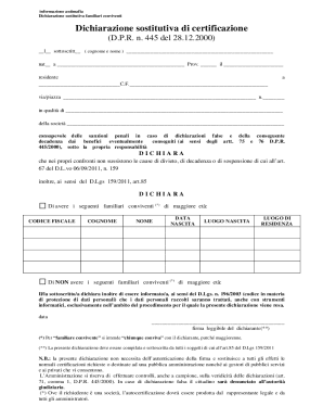 Italian Antimafia Declaration Form