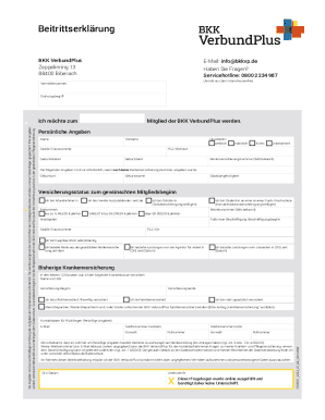BKK VerbundPlus Membership Declaration