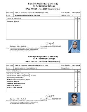 Hall Ticket - June 2024 Supplementary