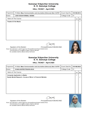 Hall Ticket - April 2025