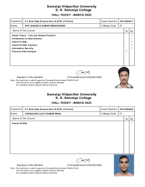 Hall Ticket - March 2025