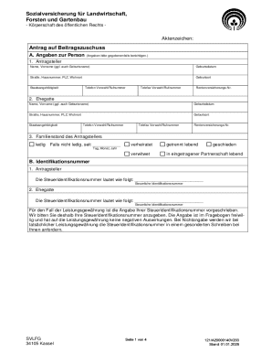 German Agricultural Social Insurance Contribution Subsidy Application