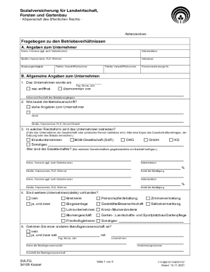 German Agricultural Social Insurance Form