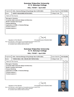 Hall Ticket - April 2024