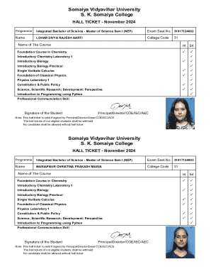 Hall Ticket - November 2024