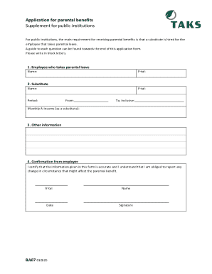 Application for Parental Benefits