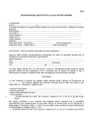 Italian Self-Certification Form