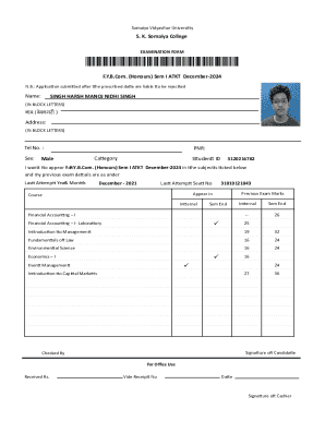 Somaiya Vidyavihar University Examination Form