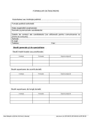Romania Public Service Application Form