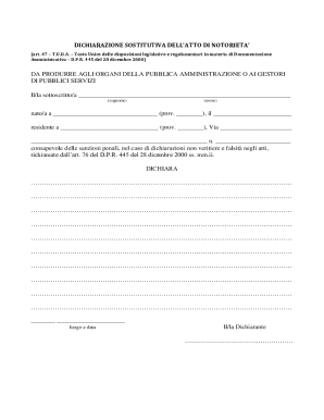 Italian Declaration of Substitution of Notoriety