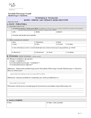 Polish Tax Document Copy Request Form